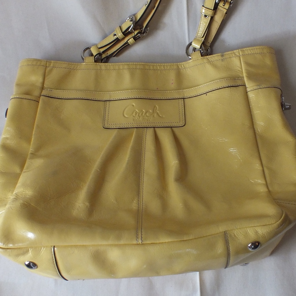 Large Boho Yellow Submarine Authentic Coach Purse